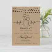 Sip Sip Hooray Silvester Party Einladung (Stehend Vorderseite)