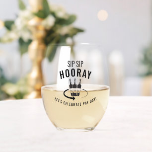 Sip Sip Hooray Stemless Wine Glass Weinglas Ohne Stiel