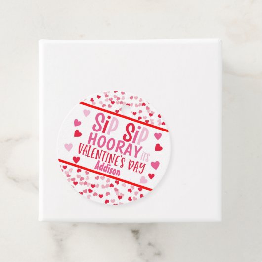 Sip SIp Hooray Strohvalentin Gunst Round Geschenkanhänger (Beispiel)