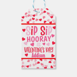 Sip SIp Hooray Strohvalentin zugunsten Round Favor Geschenkanhänger