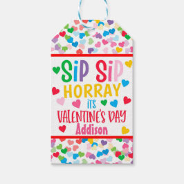 Sip SIp Hooray Strohvalentin zugunsten Round Favor Geschenkanhänger