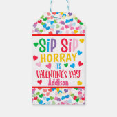 Sip SIp Hooray Strohvalentin zugunsten Round Favor Geschenkanhänger (Rückseite)