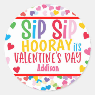 Sip SIp Hooray Strohvalentin zugunsten Round Gabe  Runder Aufkleber