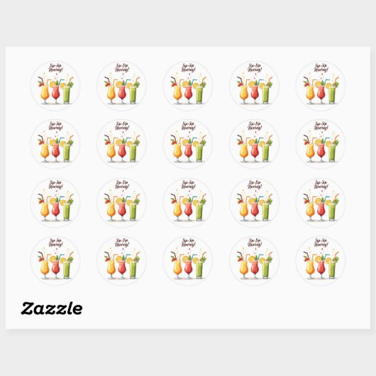 Sip Sip Hooray Summer Cocktail Sticker (Blatt)