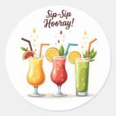 Sip Sip Hooray Summer Cocktail Sticker (Vorderseite)