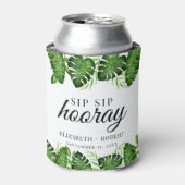 Sip Sip Hooray Tropical Watercolor Hochzeit Sommer Dosenkühler (Kanne Vorderseite)