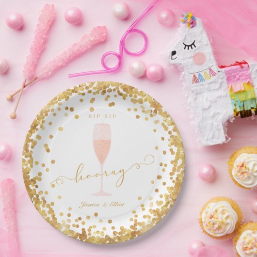 Sip Sip Hooray Verlobung | Bachelorette | Dusche Pappteller (Party)