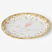 Sip Sip Hooray Verlobung | Bachelorette | Dusche Pappteller (Schrägansicht)