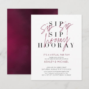 Sip Sip Hooray Virtual Wine Polterabend Party Einladung