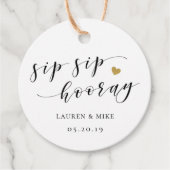 Sip Sip Hooray Wedding Vielen Dank Geschenkanhänger (Vorderseite)