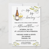 Sip, Sip, Hooray! Wein-Brautparty Einladung (Vorderseite)