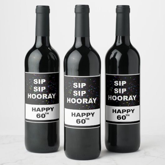 SIP SIP HOORAY Weinetikett (Flaschen)