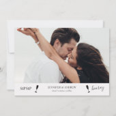 Sip Sip Hooray Wir Got Verlobtes Foto Save the Dat Ankündigung (Rückseite)