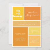 Sip Sip Hooray Yellow Orange Bridal Brunch Dusche Einladung (Vorderseite)