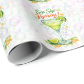 Sip Sip Sip Horray Bubbles Birthday Party Geschenkpapier (Rolleneckpunkt)