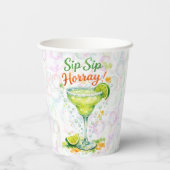Sip Sip Sip Horray Bubbles Birthday Party Pappbecher (Rückseite)