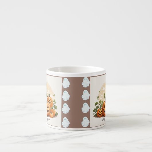 Sip, Sip, Spook! Halloween Pumpkin Mug Design Espressotasse (Vorderseite)