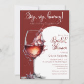 Sip, sip, stündlich Wein Degustation Brautparty Einladung (Vorderseite)