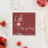 Sip, sip, stündlich Wein Degustation Brautparty Serviette (Beispiel)
