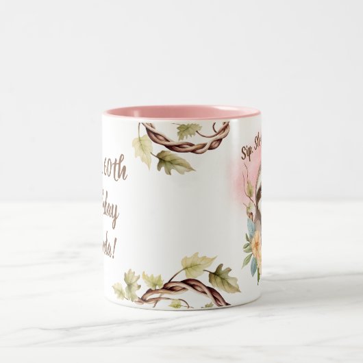 "Sip, Sloth, Relax, Repeat" Zweifarbige Tasse (Mittel)