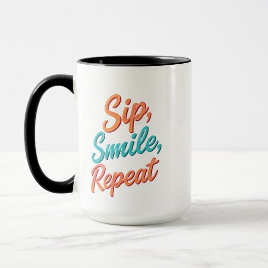 Sip, Smile, Repeat - 15 oz Combo-Tasse Tasse (Links)