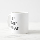 Sip Smile Repeat: Inspiration Coffee Tasse (Vorderseite Links)
