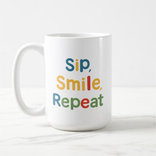 Sip, Smile, Repeat - Klassische 15 oz Tasse (Links)