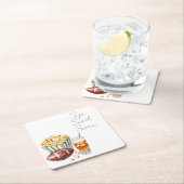 Sip Snack Score Gameday Rechteckiger Pappuntersetzer (Vor Ort)