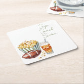 Sip Snack Score Gameday Rechteckiger Pappuntersetzer (angewinkelt)