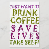 Sip, Snap Wiederholung Chasing Koffein Selbstheilt Briefpapier (Vorderseite)