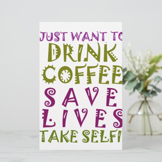 Sip, Snap Wiederholung Chasing Koffein Selbstheilt Briefpapier (Stehend Vorderseite)