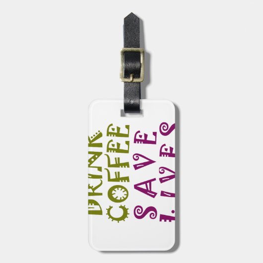 Sip, Snap Wiederholung Chasing Koffein Selbstheilt Gepäckanhänger (Vorderseite vertikal)