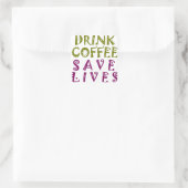 Sip, Snap Wiederholung Chasing Koffein Selbstheilt Quadratischer Aufkleber (Tasche)