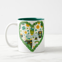 Sip some Luck: Herzgestalterische St Patrick's Day Zweifarbige Tasse