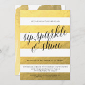 SIP, SPARKLE, SHINE Ferien Party Einladung (Vorne/Hinten)