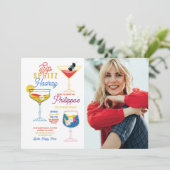 Sip Spritz Foto Party Cocktails Getränke Geburtsta Einladung (Stehend Vorderseite)