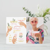 Sip Spritz Hooray Foto Cocktails Getränke Geburtst Einladung (Stehend Vorderseite)