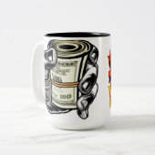 "Sip Success with Every Design - Ihr Weg zum Prof. Zweifarbige Tasse (Vorderseite Links)