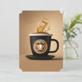 Sip & Sync: Ein Whimsikaffee und technische Ansamm Einladung (Stehend Vorderseite)