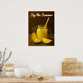 Sip the Summer - Ananas Juice Art Print Poster (Küche)