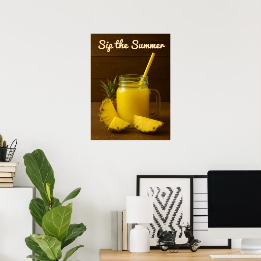 Sip the Summer - Ananas Juice Art Print Poster (Heimbüro)