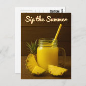 Sip the Summer - Ananas Juice Postkarte (Vorne/Hinten)