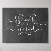 Sip und Be-Wedding-Table-Zeichen Poster (Vorne)