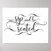 Sip und Be-Wedding-Table-Zeichen Poster (Vorne)