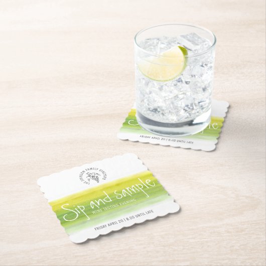 Sip- und Beispielweinprobieren-Papier-Untersetzer Untersetzer (Vor Ort)