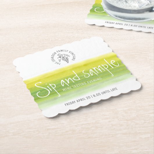 Sip- und Beispielweinprobieren-Papier-Untersetzer Untersetzer (angewinkelt)