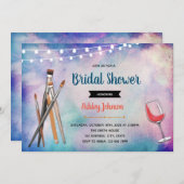 Sip- und Farben-Brautpartyeinladung Einladung (Vorne/Hinten)