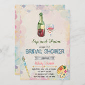 Sip- und Farben-Party Einladung (Vorne/Hinten)