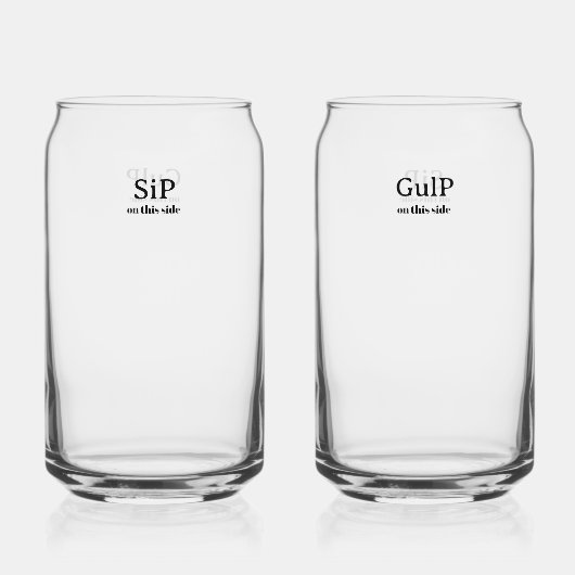 Sip- und Gulp-Glas Dosenglas (Vorderseite)