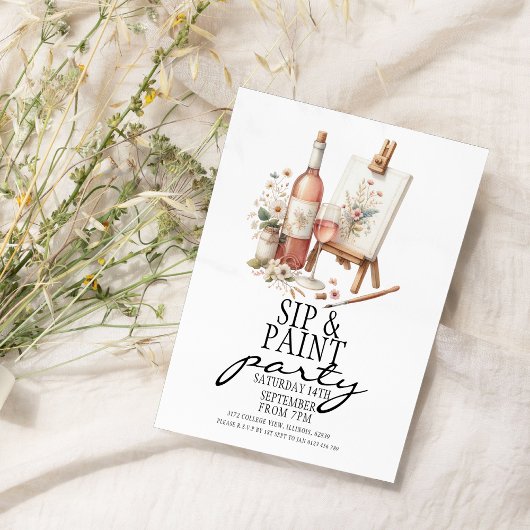 Sip und Paint-Party Einladung